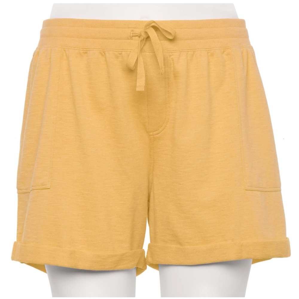 NWT Sonoma 5" Knit Shorts Mid Rise Yellow Plus Size 4X